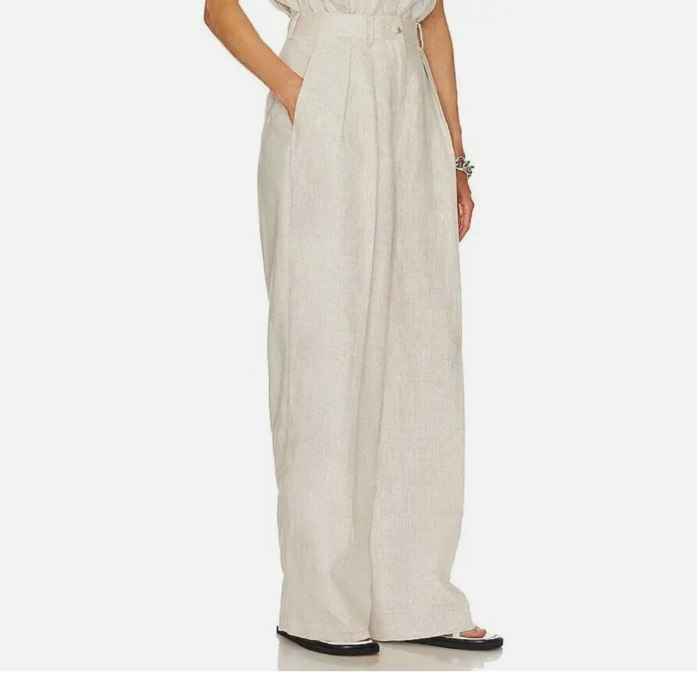 Elegant Cream Wide-Leg Pants